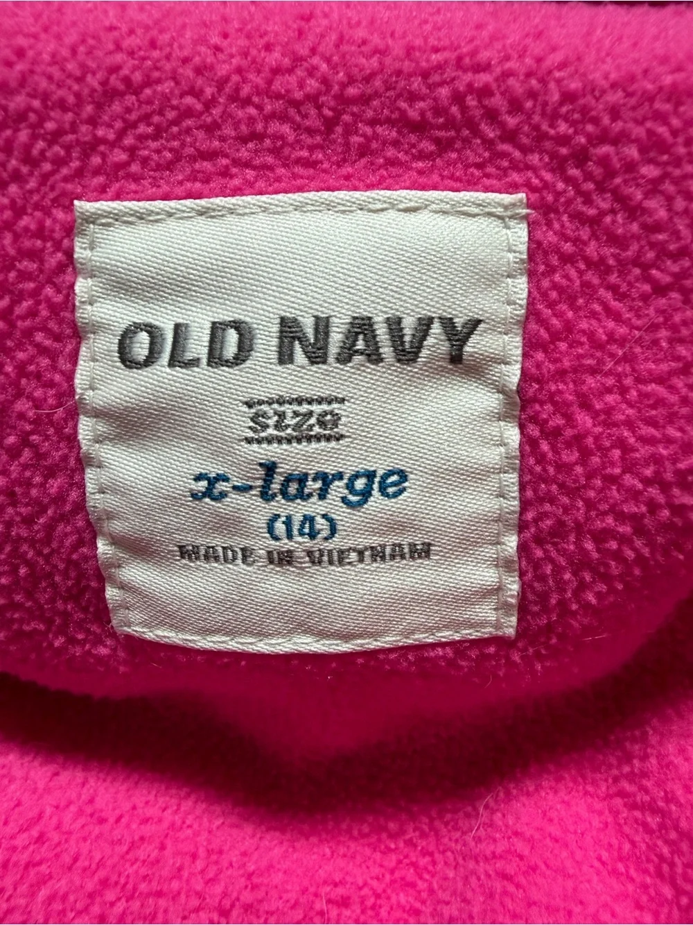 Old Navy Frost Free Girls XL / 14 Hot Pink Full Zip Puffer Vest